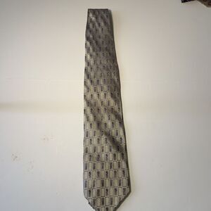 BACHRACH Men's 100% Silk Necktie Designer ITALY Geometric Purple Gold‎ GUC